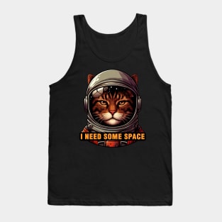 I Need Some Space meme Astronaut Tabby Cat Tank Top